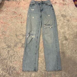 Pacsun, mid rise, wide leg, ripped jeans
